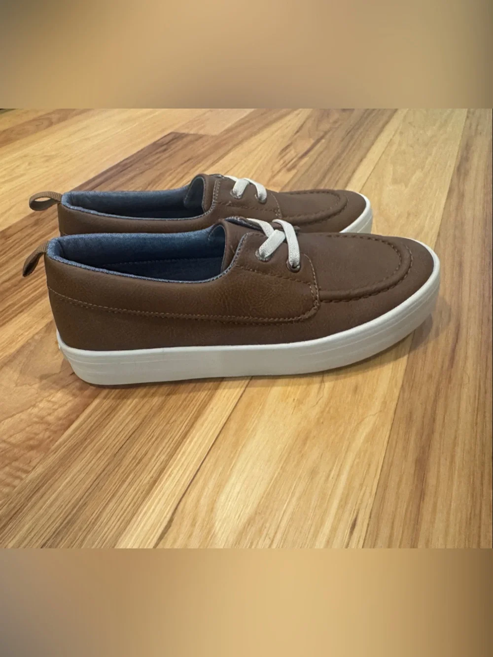 Old Navy Brown Kids Boat Shoes with White Soles